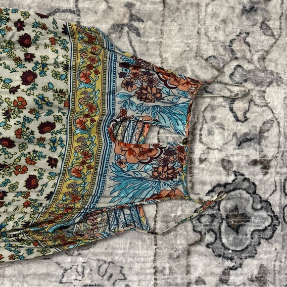 Forever 21 Floral Print Dress with Blue and Orange Accents - Picture 2 of 3